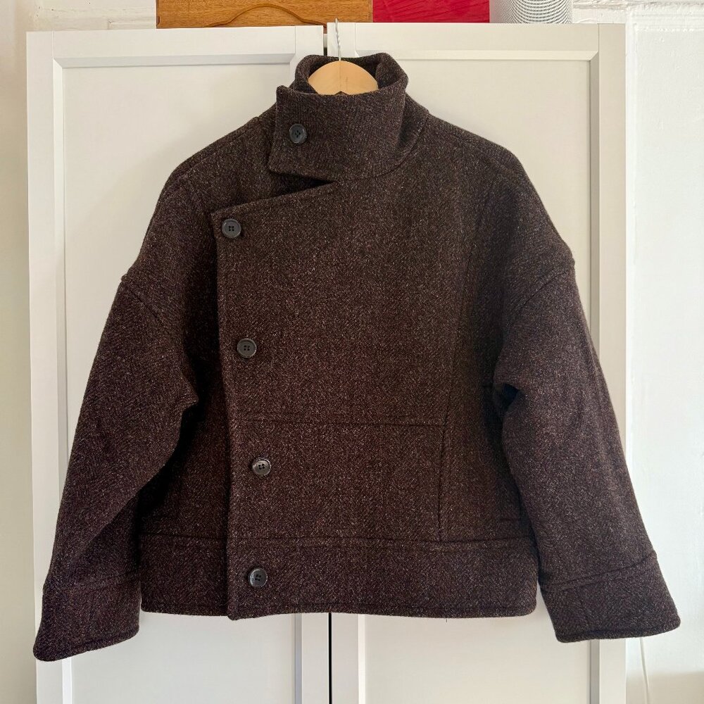 Roseanna Brown Winter Coat 100% Virgin Wool - Size 36 (Small)